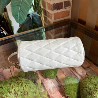 SAINT LAURENT Sade Mini Barrel Tube Quilted Smooth Leather Shoulder Bag