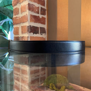 HERMES Reversible Black Leather H Buckle Belt