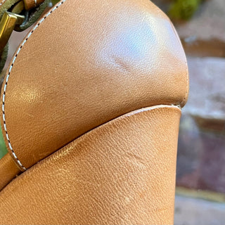 CHLOE Beige Leather Strappy Wedges SZ 38 (US 8)