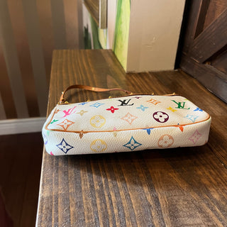 LOUIS VUITTON Takashi Murakami Pochette Accessories White Monogram Multicolor Shoulder Bag