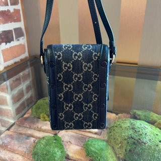 GUCCI GG Denim 1955 Horsebit Mini Bag