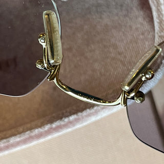 MIU MIU SMUB50 Gold-Tone Metal Rectangle Sunglasses