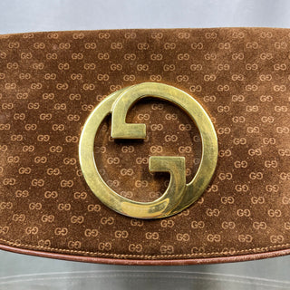 GUCCI Vintage Blondie GG Suede Monogram Clutch