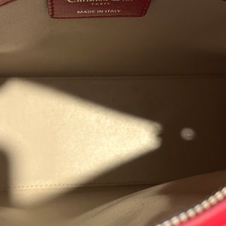 DIOR Lady Dior Medium Pink Gray Color Block Cannage Lambskin Tote