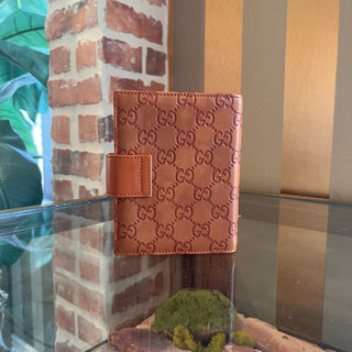GUCCI Guccissima Small Brown Leather Agenda