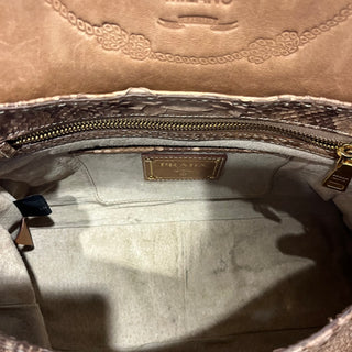 PRADA Pitone Delave Flap Beige Snakeskin Shoulder Bag
