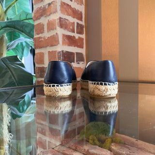 CHANEL CC Blue Leather Espadrilles SZ 36 (US 6)