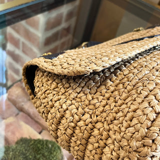 SAINT LAURENT Niki Medium YSL Raffia Shoulder Bag