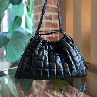 GUCCI Deco Medium Black Leather Quilted Tote
