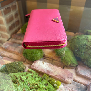 PRADA Pink Saffiano Leather Continental Wallet