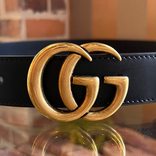 GUCCI GG Marmont Black Leather Belt SZ 90/36
