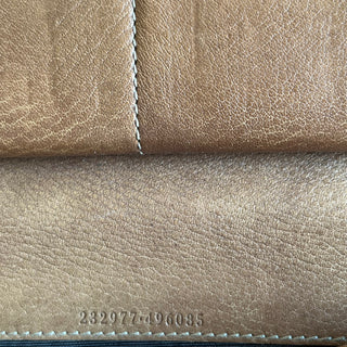 GUCCI Guccissima Bamboo Tassel Brown Aged Leather Zip Around Wallet