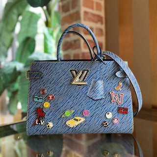 LOUIS VUITTON Twist Pins Blue Epi Tote