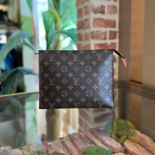 LOUIS VUITTON Brown Monogram Canvas Toiletry Pouch