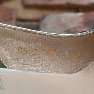 VALENTINO Rockstud Metallic Silver Leather Slingback Heels SZ 35 (US 5)