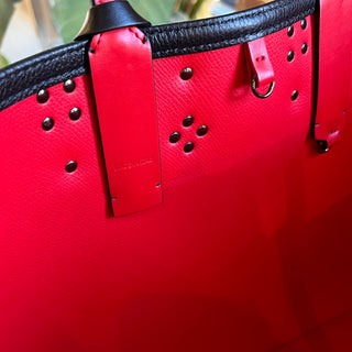 CHRISTIAN LOUBOUTIN Cabatta Small Spikes East West Black Leather Tote
