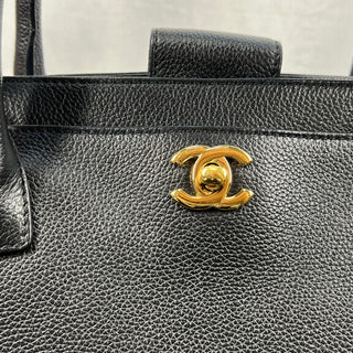 CHANEL Cerf Executive Black Caviar Shopper Tote Bag