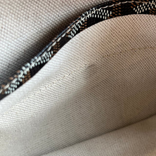 GOYARD Saint Louis PM Black Goyardine Canvas Chevroches Calfskin Tote