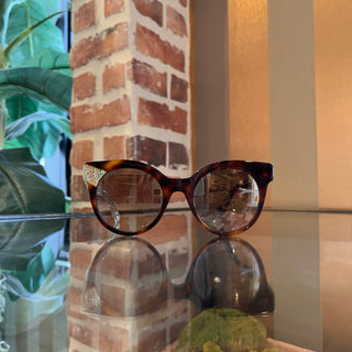 JIMMY CHOO MIRTA/S Tortoise Shell Acetate Round Sunglasses