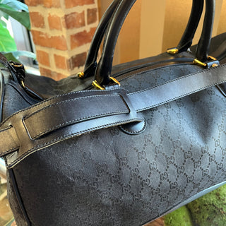 GUCCI XL Zip Duffle Vintage Web Canvas Travel Bag