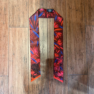 CARTIER Red Silk Twilly Scarf