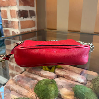 GUCCI Mini Red Pebbled Calfskin Leather Soho Crossbody