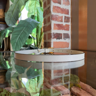 GUCCI Marmont Mini White Leather Thin Belt 75/30(2US)