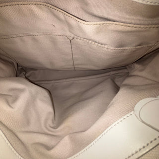 FERRAGAMO White Leather Chain Tote