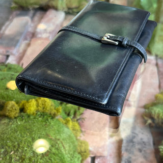 PRADA Black Leather Vintage Wallet