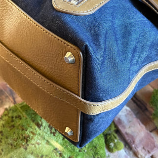 CHLOE Medium Blue Denim Logo Tote