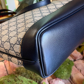 GUCCI Ophidia Navy Blue GG Supreme Canvas Tote
