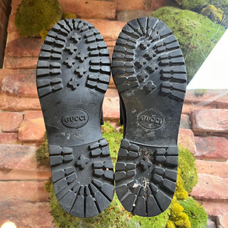 GUCCI Black Leather Horsebit Loafers SZ 7.5