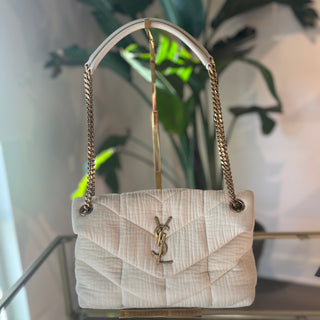 Saint Laurent Lou Lou Puffer Cotton Shoulder Bag Small