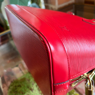LOUIS VUITTON Alma PM Red Epi Leather Top Handle Bag