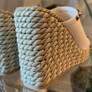 VALENTINO Rockstud Accent Leather Espadrilles SZ 40