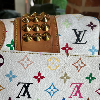 LOUIS VUITTON Courtney MM White Monogram Multicolore Shoulder Bag