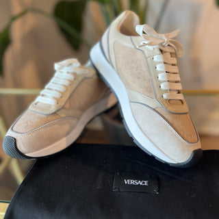 VERSACE Vitello Crosta Nylon Sneakers SZ 40