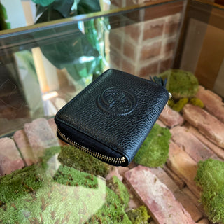 GUCCI Soho Zippy Black Dollar Calfskin Tassel  Compact Wallet