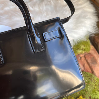 SAINT LAURENT Sac de Jour Nano Patent Leather Tote Bag