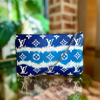 LOUIS VUITTON Double Zip Pochette Escale Blue