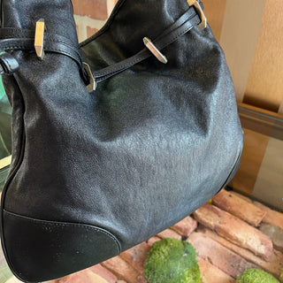 GUCCI Horsebit 1955 Messenger Black Leather Crossbody Bag