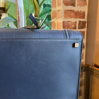 CELINE Medium Phantom Luggage Navy Blue Crocodile-Embossed Nubuck Bag