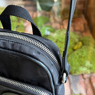 GUCCI Off The Grid Black Econyl Nylon Monogram Crossbody Shoulder Bag