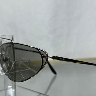 PRADA SPR62V Low Profile Silver Metal Sunglasses