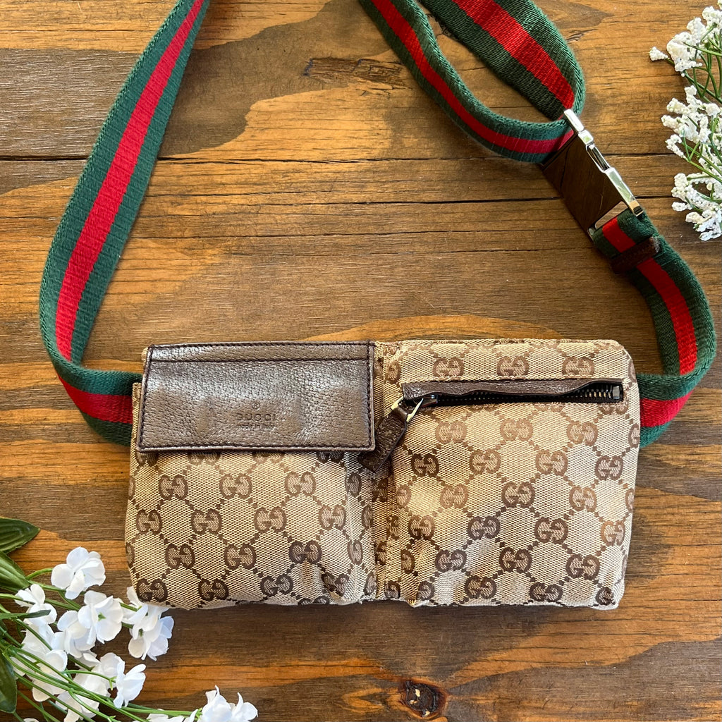 Gucci GG Canvas Belt Bag - Brown Waist Bags, Handbags - GUC1338687