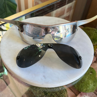 CELINE Silver Leather Sunglasses