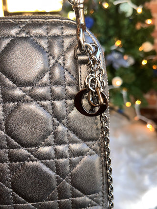 DIOR Black Cannage "Callin Dior" Phone Pouch