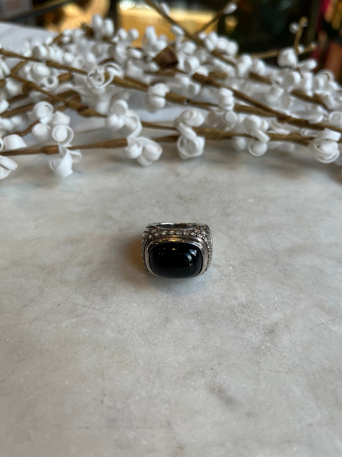 DAVID YURMAN Onyx and Diamond Ring