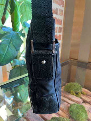 GUCCI Nylon GG Web Black Messenger