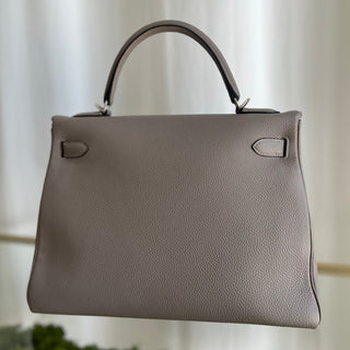 HERMES Gris Asphalte Veau Togo Leather Kelly 32